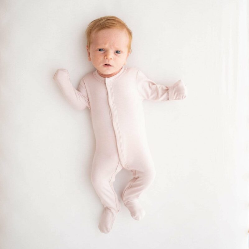 Kyte BABY Snap Footie in Blush Kyte BABY Snap Footie in Blush