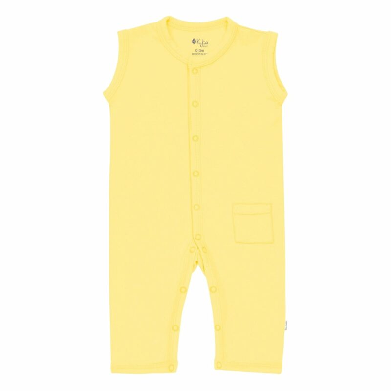 Kyte BABY Sleeveless Snap Romper in Daffodil