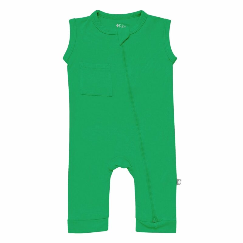 Kyte BABY Sleeveless Zippered Romper in Fern