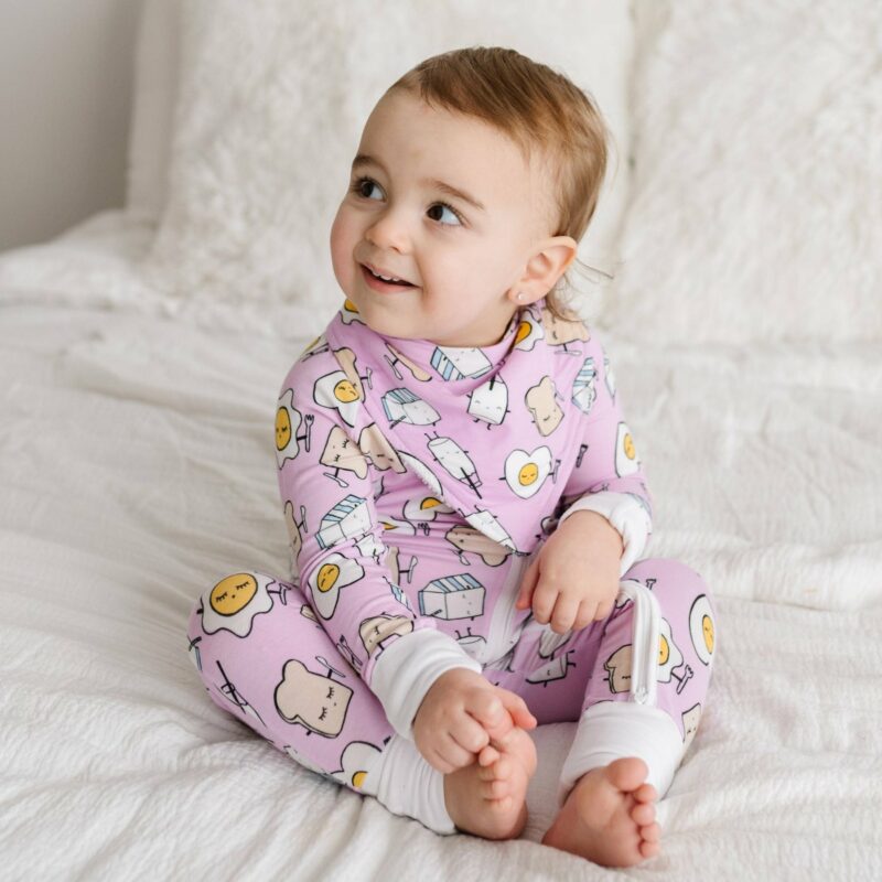 Little Sleepies Pink Breakfast Buddies Bamboo Viscose Bib