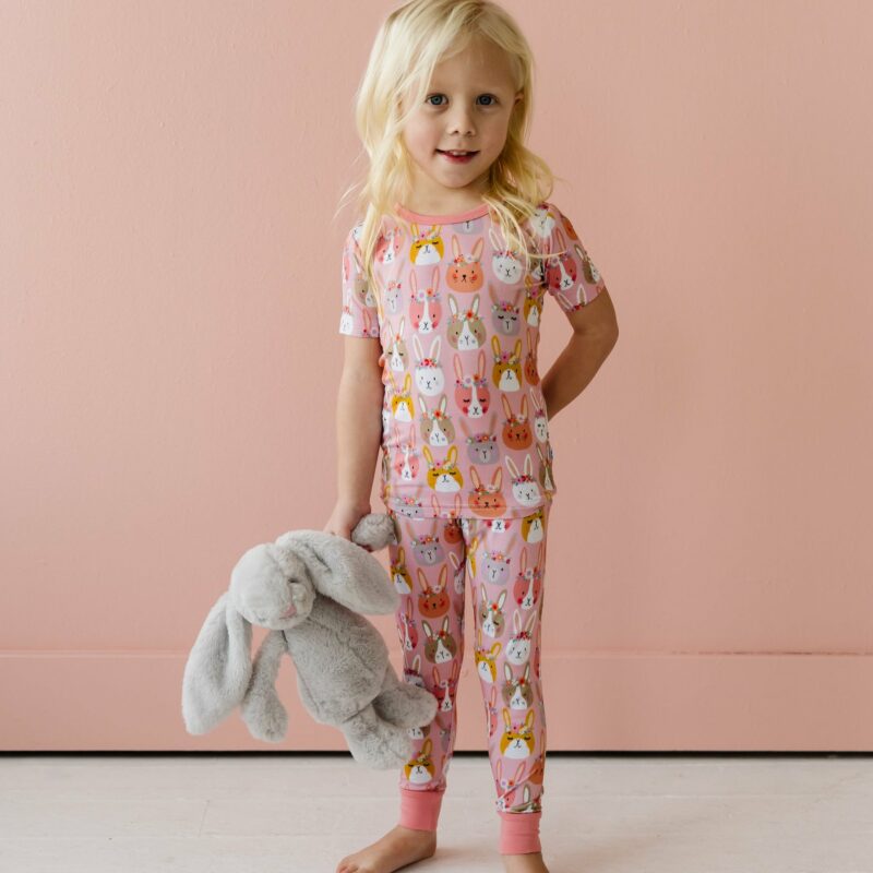 Little Sleepies Boho Bunnies Short Sleeve Bamboo Viscose Pajama Set