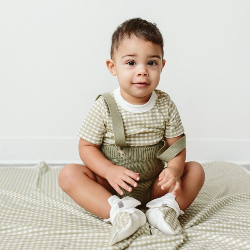 goumi Artichoke Organic Cotton Knit Suspender Bloomers