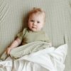 goumi Gingham Bamboo Organic Cotton Crib Sheet