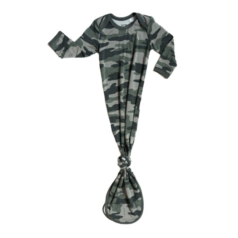 Little Sleepies Vintage Camo Bamboo Viscose Infant Knotted Gown