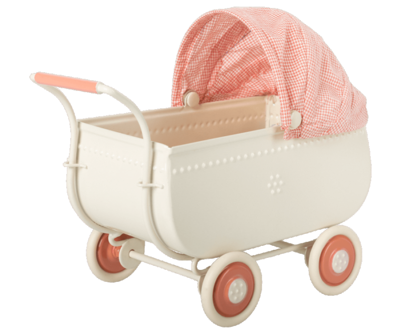 Maileg Micro Pram in Coral