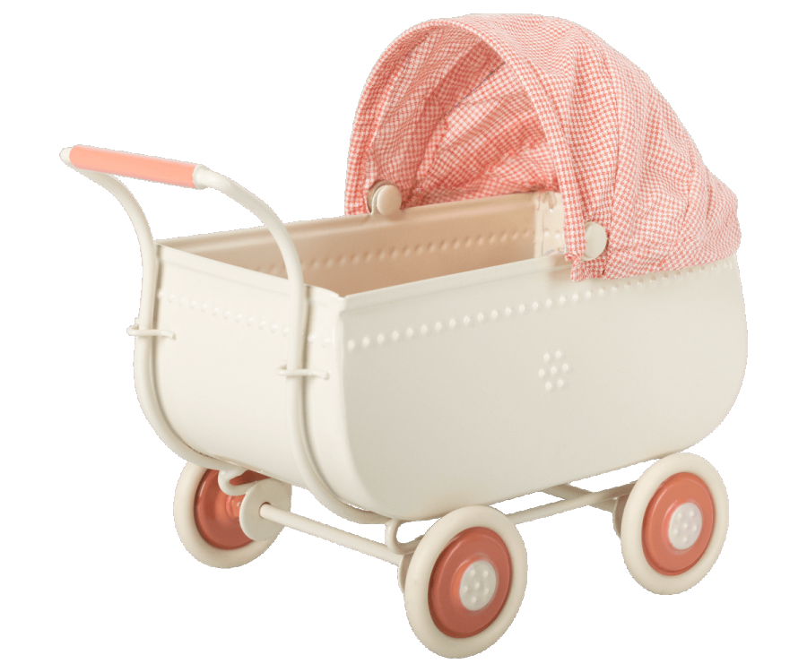 Maileg Micro Pram in Coral