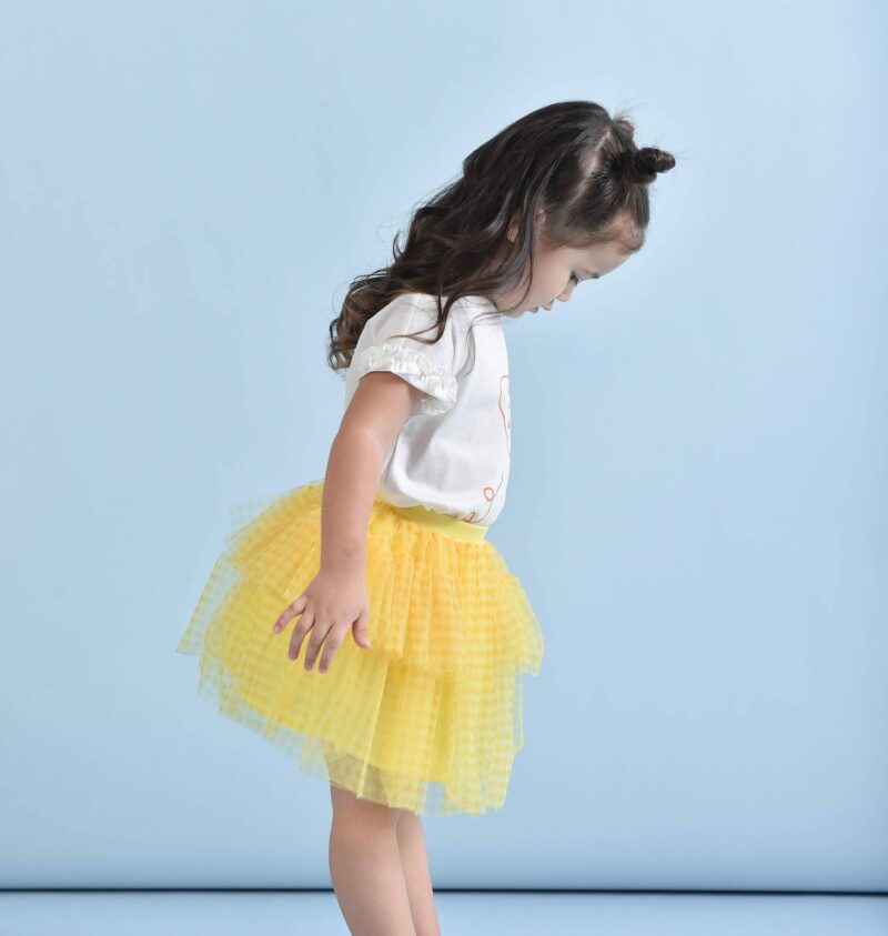 Aimama Ruth Yellow Check Skirt