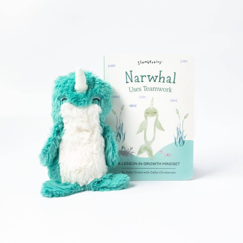 Slumberkins Narwhal Mini and Narwhal Lesson Book Bundle