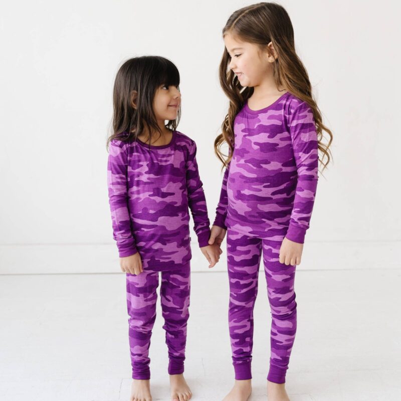 Little Sleepies Berry Camo Bamboo Viscose Two-Piece Pajama Set