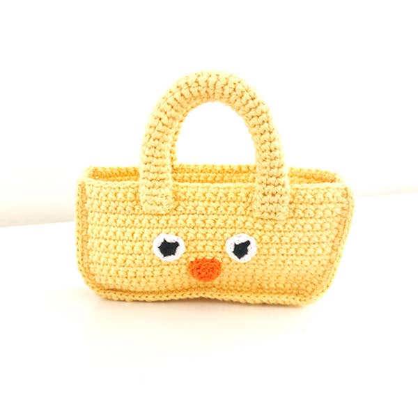 Pebble Yellow Knit Chick Basket