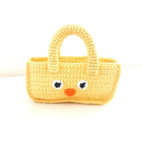 Pebble Yellow Knit Chick Basket