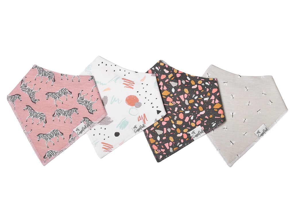 Copper Pearl Zella Bandana Bib 4-Piece Set