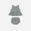 Quincy Mae Indigo Sleeveless Peplum Set Quincy Mae Indigo Sleeveless Peplum Set