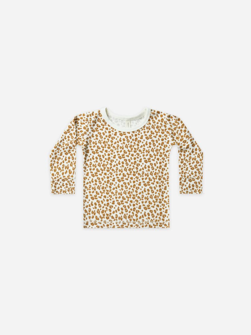 Quincy Mae Cheetah Bamboo Long Sleeve Tee