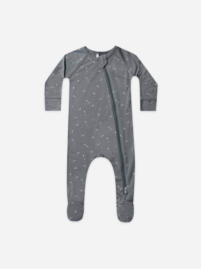 Quincy Mae Night Sky Bamboo Zip Footie