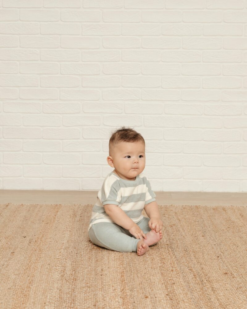 Quincy Mae Sky Stripe Terry Tee + Pant Set