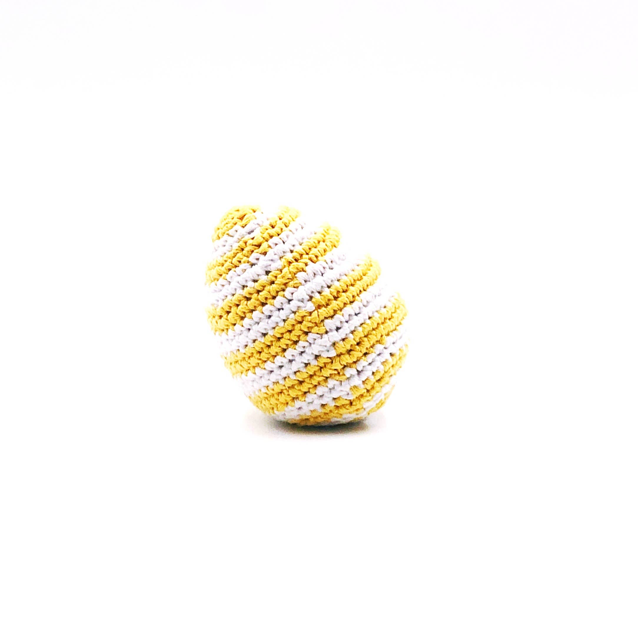 Pebble Easter Egg in Yellow Stripe