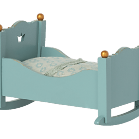 Maileg Baby Mouse Cradle in Blue