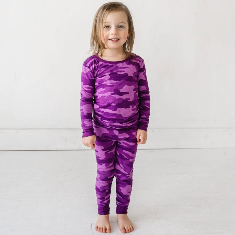 Little Sleepies Berry Camo Bamboo Viscose Two-Piece Pajama Set