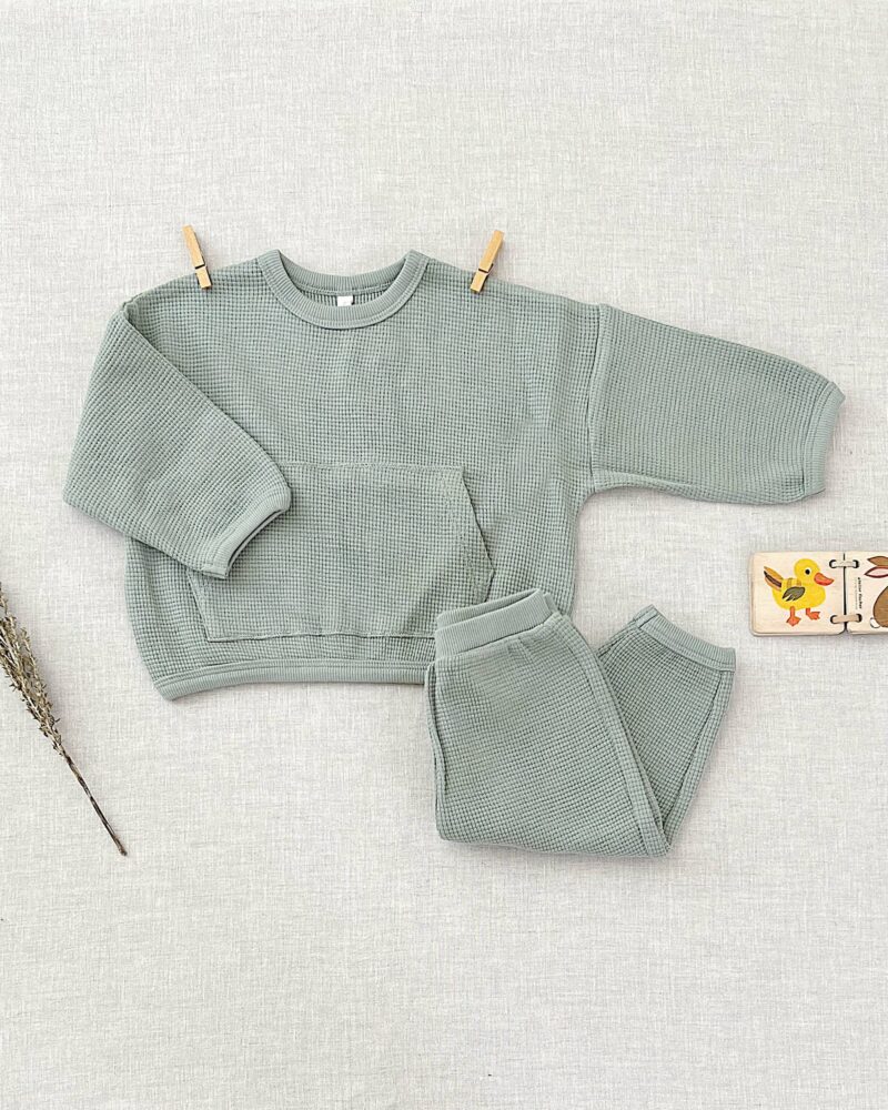 Quincy Mae Spruce Waffle Tee and Pant Set Quincy Mae Spruce Waffle Tee and Pant Set