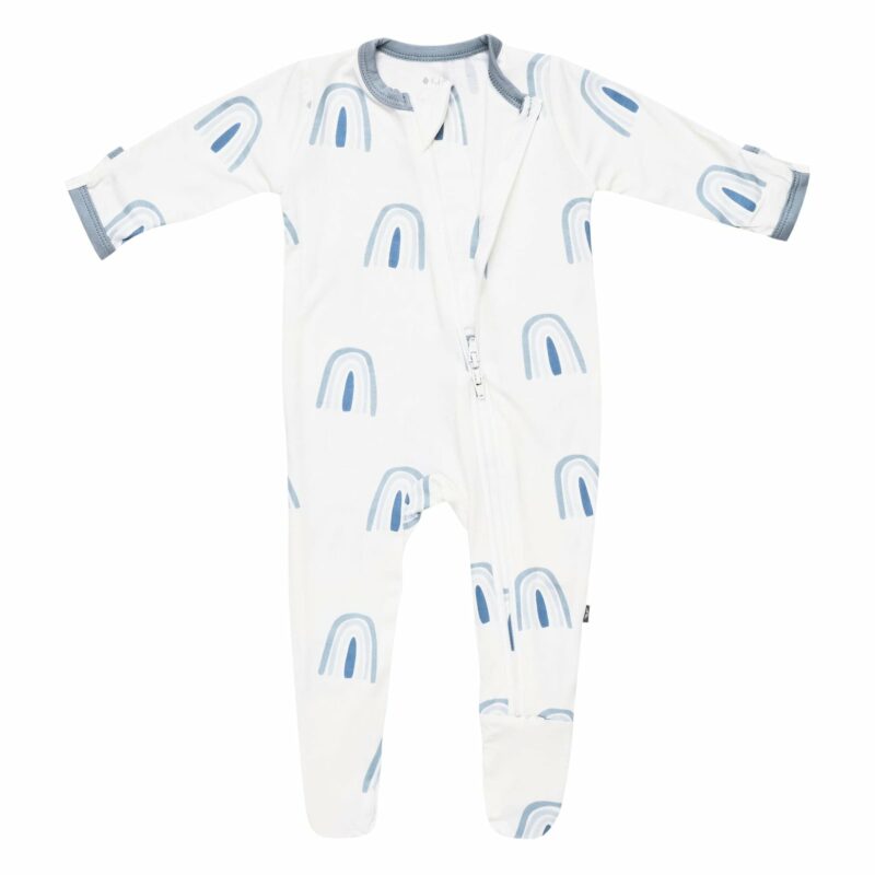 Kyte BABY Zippered Footie in Fog Rainbow