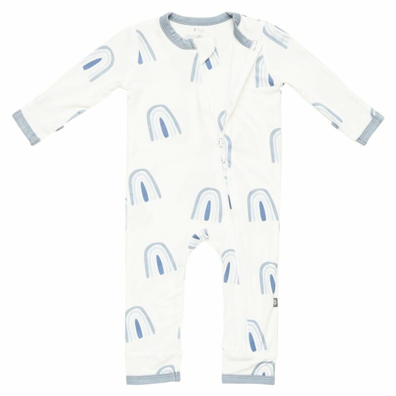 Kyte BABY Zippered Romper in Fog Rainbow