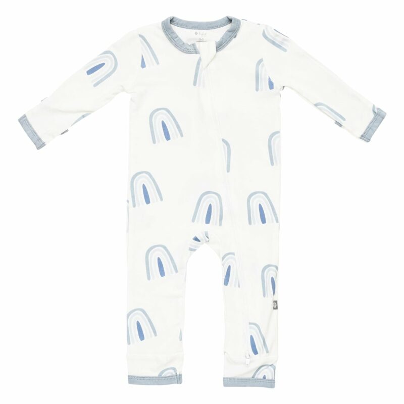 Kyte BABY Zippered Romper in Fog Rainbow