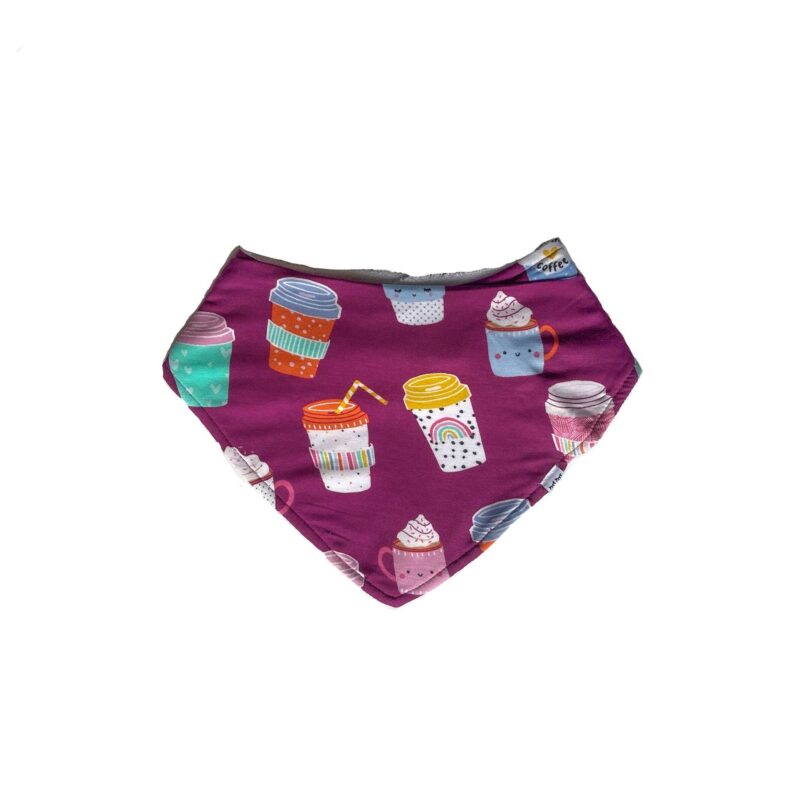 Little Sleepies Purple I Love You A Latte Bamboo Viscose Bandana Bib