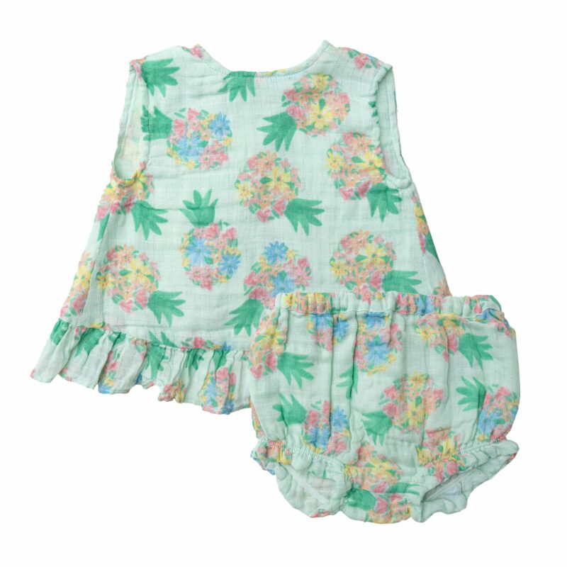 Angel Dear Pretty Pineapples Muslin Ruffle Top and Bloomer Set