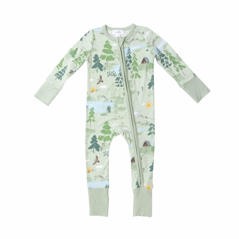 Angel Dear Mountain Cabin Bamboo Viscose Zipper Romper