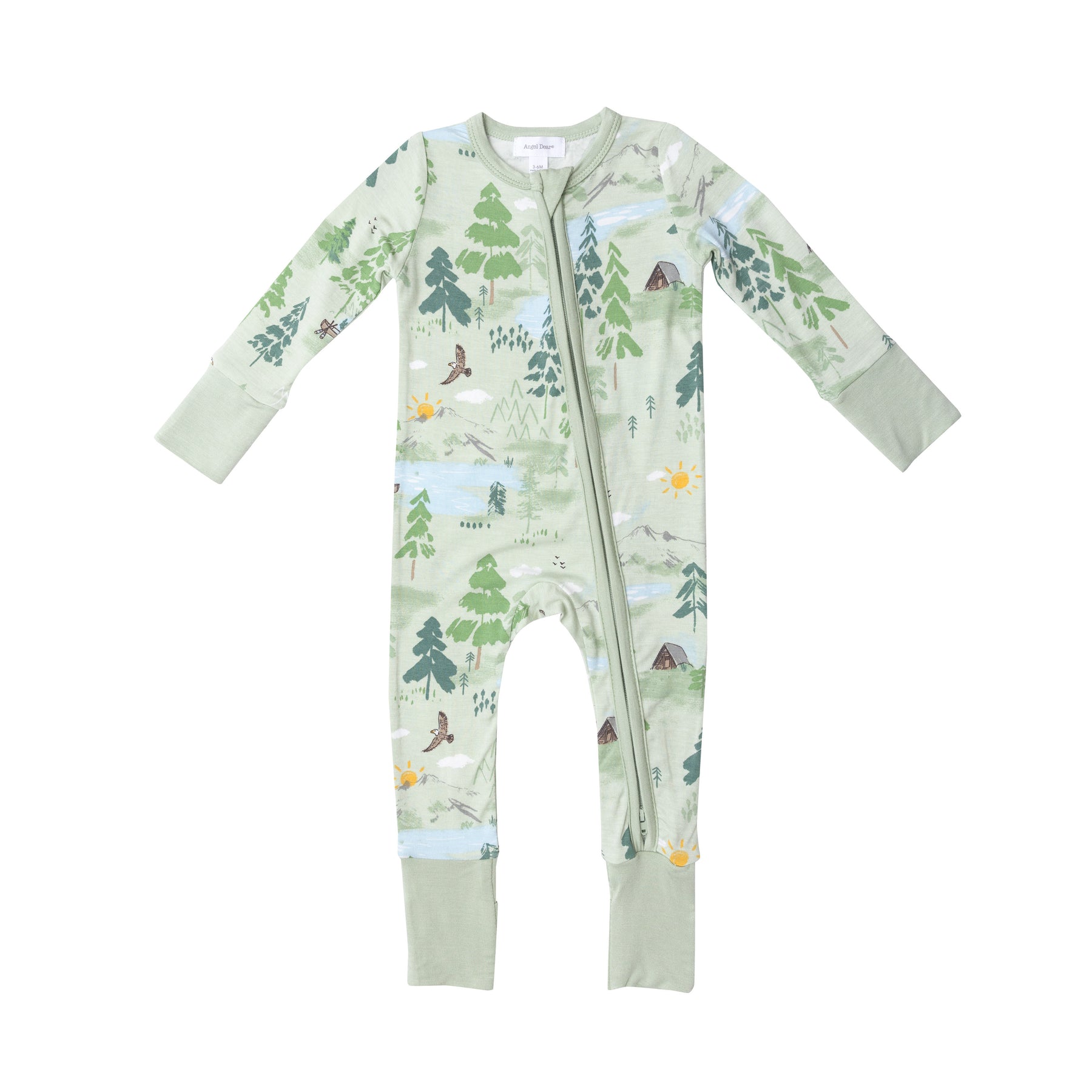 Angel Dear Mountain Cabin Bamboo Viscose Zipper Romper Blossom