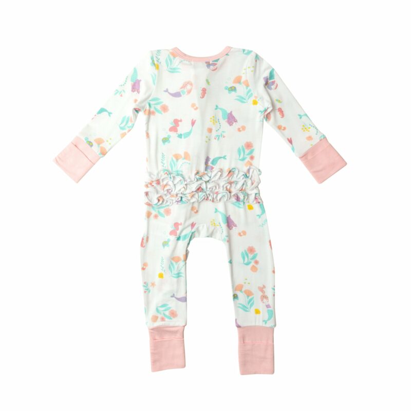 Mermaids Ruffled Bamboo Viscose Zipper Romper from Angel Dear Mermaids Ruffled Bamboo Viscose Zipper Romper from Angel Dear