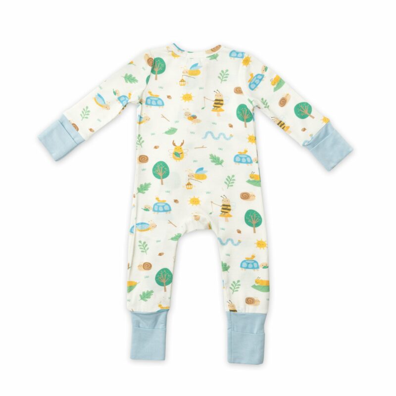 Garden Creatures Blue Bamboo Viscose Zipper Romper from Angel Dear