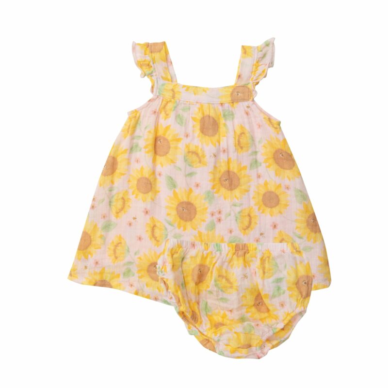 Angel Dear Sunflowers Muslin Sundress and Bloomers