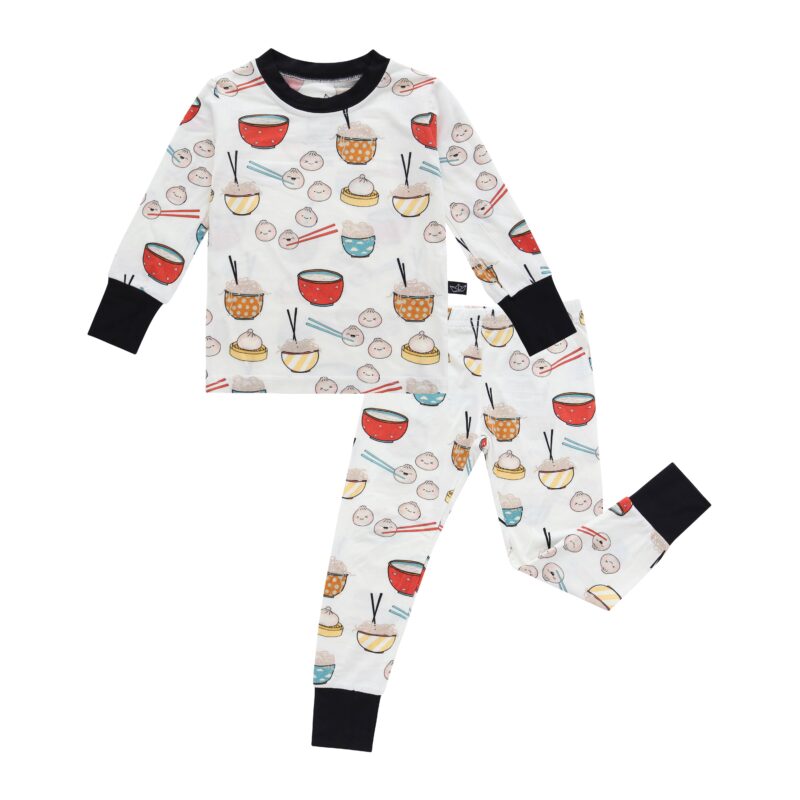 Happy Dumplings Two-Piece Bamboo Viscose Pajama Set from Peregrine Kidswear