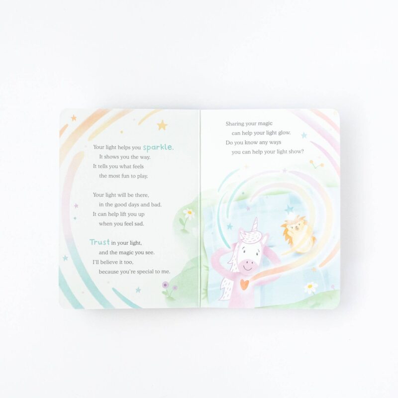 Unicorn Let Your Light Shine Board Book from Slumberkins