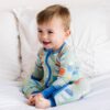 Aqua I Love You A Latte Bamboo Viscose Zippy from Little Sleepies