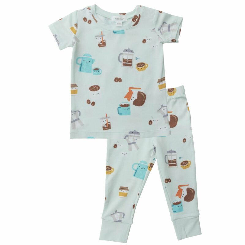 Angel Dear Coffee Bamboo Viscose Short Sleeve Loungewear Set