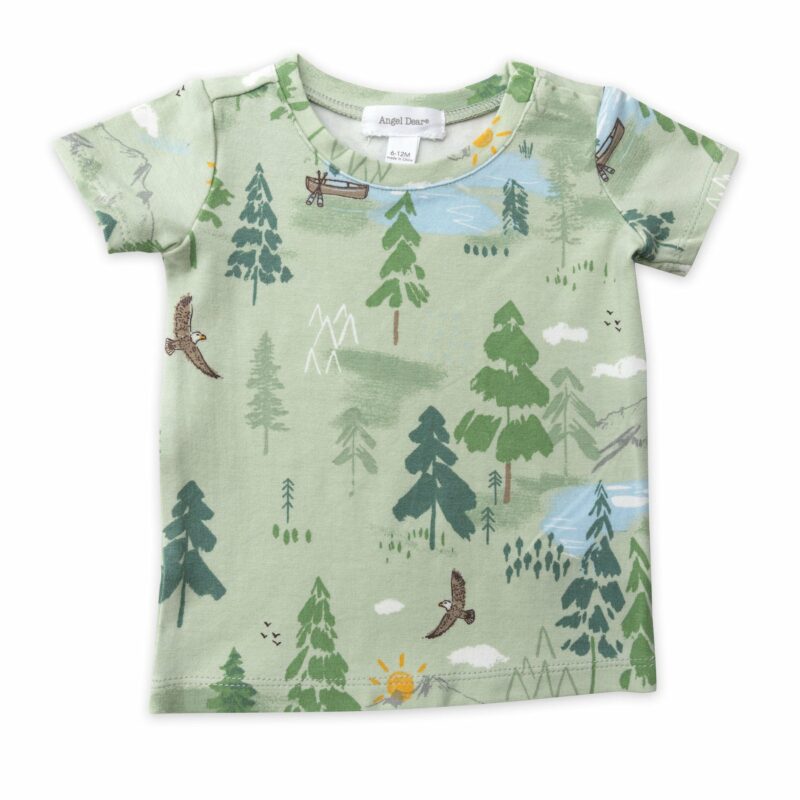 Mountain Cabin Bamboo Viscose Short Sleeve Loungewear Set from Angel Dear