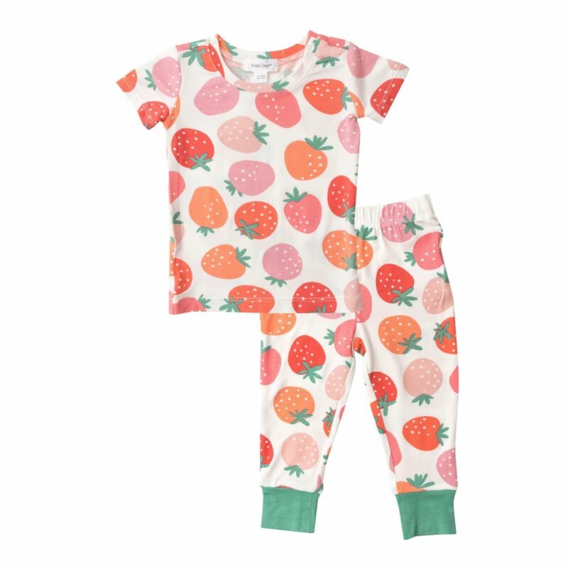 Angel Dear Strawberries Bamboo Viscose Short Sleeve Loungewear Set