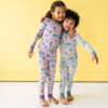 Blueberry Ice Cream Social Two-Piece Bamboo Viscose Pajama Set from Little Sleepies