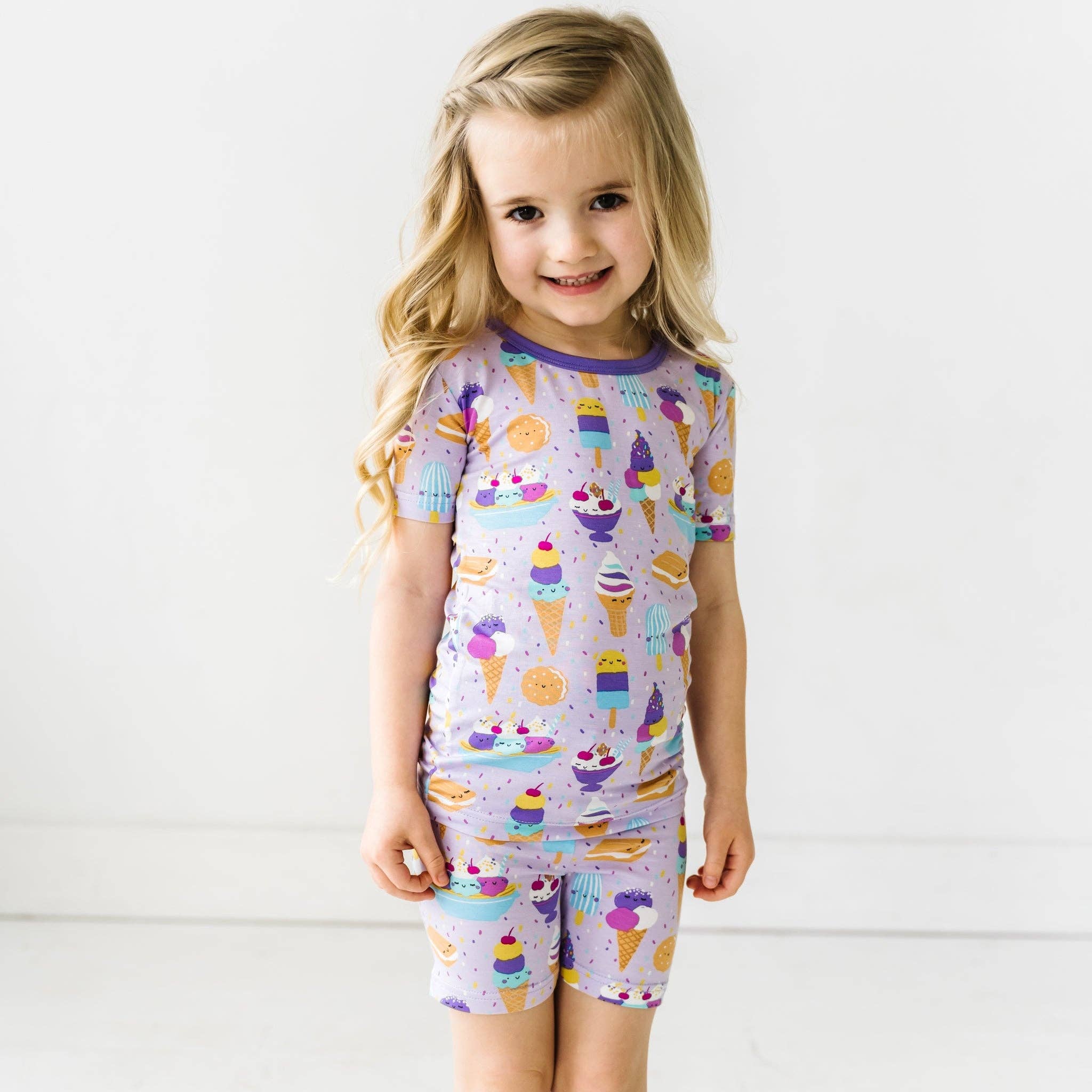 Little Sleepies Wildberry Ice Cream Social Bamboo Viscose Short Sleeve and Shorts