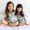 Aqua I Love You A Latte Bamboo Viscose Short Sleeve and Shorts from Little Sleepies