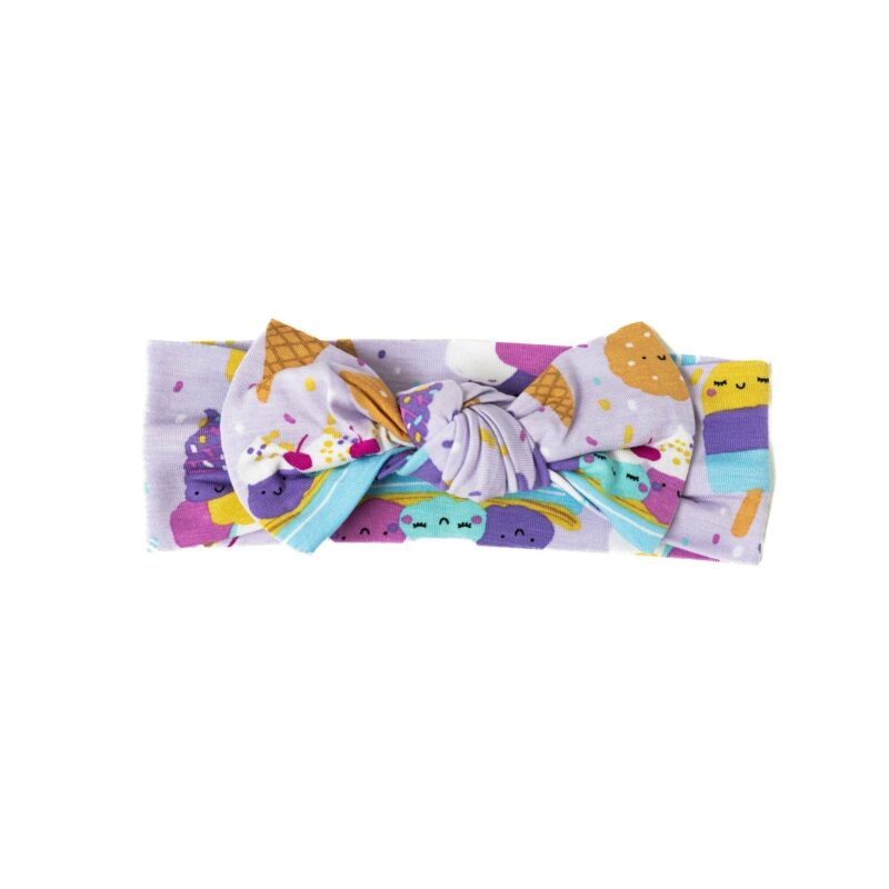 Little Sleepies Wildberry Ice Cream Social Bamboo Viscose Bow Headband