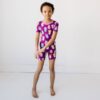 Purple I Love You A Latte Bamboo Viscose Short Sleeve and Shorts from Little Sleepies