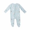 Blue Bunnies Bamboo Viscose Zipper Footie