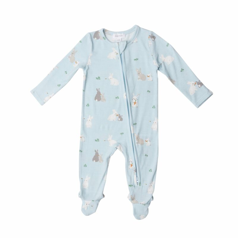 Blue Bunnies Bamboo Viscose Zipper Footie from Angel Dear