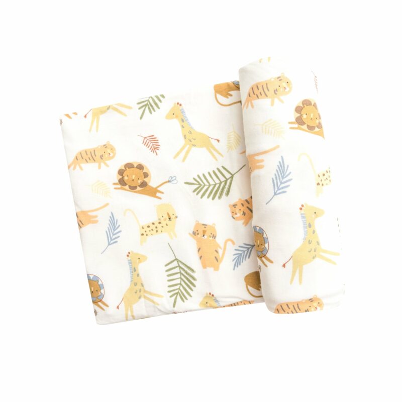 Angel Dear Animal Friends Bamboo Viscose Swaddle Blanket Blossom
