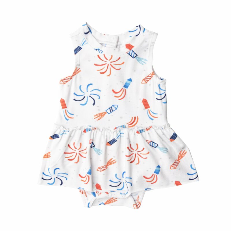 Angel Dear Firecrackers Bamboo Viscose Bodysuit with Skirt