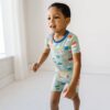 Little Sleepies Aqua I Love You A Latte Bamboo Viscose Short Sleeve and Shorts